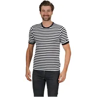 Metamorph Hochwertiger Ringelpulli Kurzarm schwarz-weiss (50)