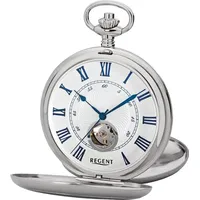 Regent Taschenuhr Regent Herren Taschenuhr Analog Gehäuse, (Analoguhr), Herren Taschenuhr rund, extra groß (ca. 53mm), Metall, Elegant silberfarben