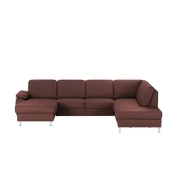 meinSofa Wohnlandschaft mit Sitz- und Rückenbezug aus Leder Kathi ¦ rot ¦ Maße (cm): B: 309 H: 86 T: 235