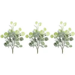 Winterliche Kunstpflanze CREATIV GREEN "Weihnachtsdeko", grün, H:38cm, Kunststoff, Kunstpflanzen, Zweige mit künstlichem Schnee bedeckt, 3er-Set