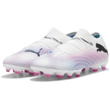 Puma Unisex Adults Future 7 Pro+ Fg/Ag Soccer Shoes, Puma White-Puma Black-Poison Pink, 46 EU