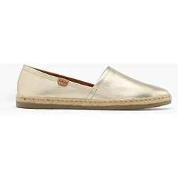 Leder Espadrille - Damen - gold
