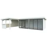 Palmako Carport/Pavillon Connect Lenna 33,2 m2 Set 420 Slide weiß lackiert
