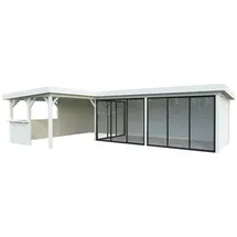 Palmako Carport/Pavillon Connect Lenna 33,2 m2 Set 420 Slide weiß lackiert