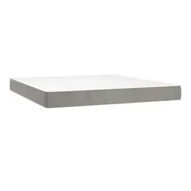 vidaXL Boxspringbett mit Matratze & LED Hellgrau 160x200 cm Samt