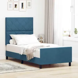 vidaXL Boxspringbett 100 x 200 cm Dunkelblau