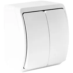 Wandschalter Doppelschalter Lichtschalter Ausschalter IP44 weiß 152-01 DV 5720