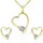 Rafaela Donata Schmuckset Herz Messing verziert mit Kristallen von Swarovski gelbgold