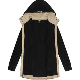 Ragwear Damen warme Teddyjacke lang Fleecemantel mit Kapuze Letti Teddy-Fleece YOUMODO Black Gr. 5XL - 5XL