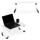 Klappbarer Laptopständer und Betttisch, 60 x 40 cm, weiß, ModernHome