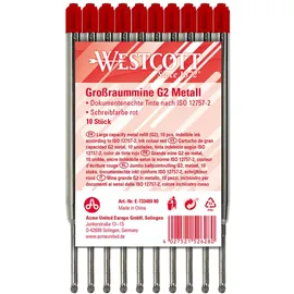 Westcott Kugelschreibermine G2 E-733489 00 1,2mm rot 10 Stück