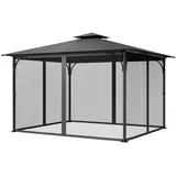 Vevor Moskitonetz für Pavillon 4 Stück 3,05 x 3,96 x 2,07 m Schwarz