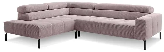 Sormani Ecksofa Pisa Cord Rosa