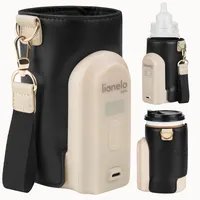 lionelo Thermup Go Evo Tragbarer Babyflaschenwärmer, hält Flüssigkeiten warm, 5 Betriebstemperaturen von 38 bis 50o C, USB-C Aufladung, bis zu 9 Stunden Betrieb, LCD Display