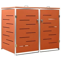 vidaXL Mülltonnenbox 138 x 77,5 x 113 cm edelstahl