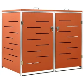 vidaXL Mülltonnenbox 138 x 77,5 x 113 cm edelstahl