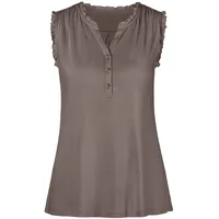 LASCANA Rüschentop Damen taupe Gr.32/34