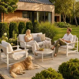 beautysofa Aspen Gartenlounge-Set 4-tlg. beige/grau