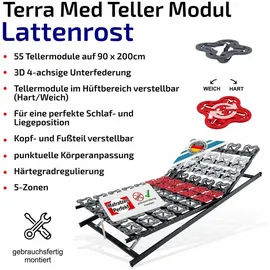 Matratzen Perfekt Tellerlattenrost T-Flex verstellbar 100 x 200 cm
