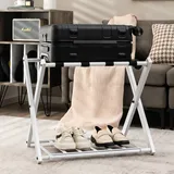 Costway Kofferständer Klappbar 68 x 45 x 57 cm Schwarz/Weiß