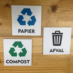 CombiCraft Abfallschild 'Compost' mit Recyclingsymbol - 10 x 10 cm