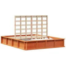 vidaXL Bettgestell Wachsbraun 210 X 168 X 30 Cm Massives Kiefernholz Vidaxl