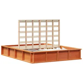 vidaXL Bettgestell Wachsbraun 210 X 168 X 30 Cm Massives Kiefernholz Vidaxl