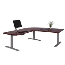 Mendler Eckschreibtisch D40 grau