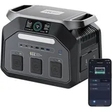 IEE P1800 Tragbare Powerstation 1024Wh LiFePO4 Batterie, 1800W Solargenerator (3600W Spitze), Schnellladung, 11 Ausgänge, 10ms USV, Mobiler Stromspeicher für Camping, Wohnmobil, Stromausfall