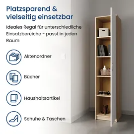 home collective Standregal 39 x 180 x 35 cm Beige/Weiß