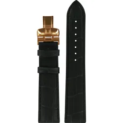 Tissot - Leder Tissot Tradition Lederband Schwarz 20/18mm T600036278 - alligator-prägung,rind,schwarz