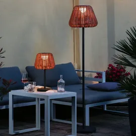 MARELIDA LED Garten Tischlampe Braun