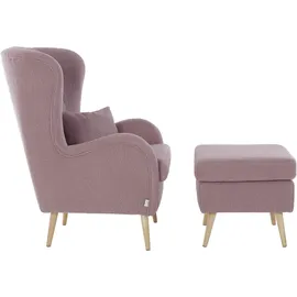 Home Affaire "Sallito, Ohrensessel, TV-Sessel", rosa (blush), B:76cm H:109cm T:85cm, Struktur Hahnentritt (67% Polypropylen, 33% Polyester);Samtoptik (100% Polyester);Fellimitat (100% Polyester);Samtcord (92% Polyester, 8% Polyamid);Struktur (100%