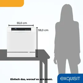Exquisit GSP508-030D Geschirrspüler (freistehend, 550 mm, Weiß)