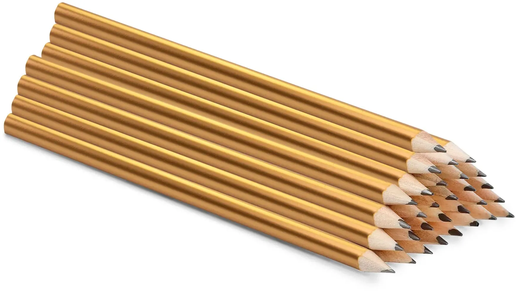 Zolka Zimmermannsbleistift Gold, Rund 240 mm, Schwarz HB Mine, 30 Stk.