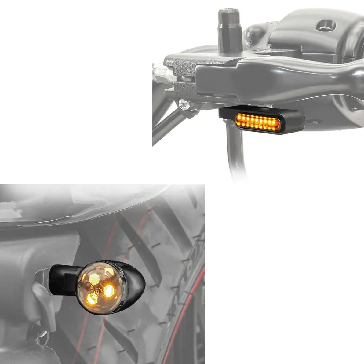 LED Blinker BL3 mit E-Prüfzeichen getönt + LED Lauflicht Lenkerblinker Blinker mit E-Prüfzeichen 2 Stück getönt