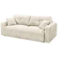 BULLET Bequemes Schlafsofa mit Bettkasten, Stoffbezug Ivory - Klappbares Sofa mit Schlaffunktion - 235 x 88 x 120 cm (B/H/T)