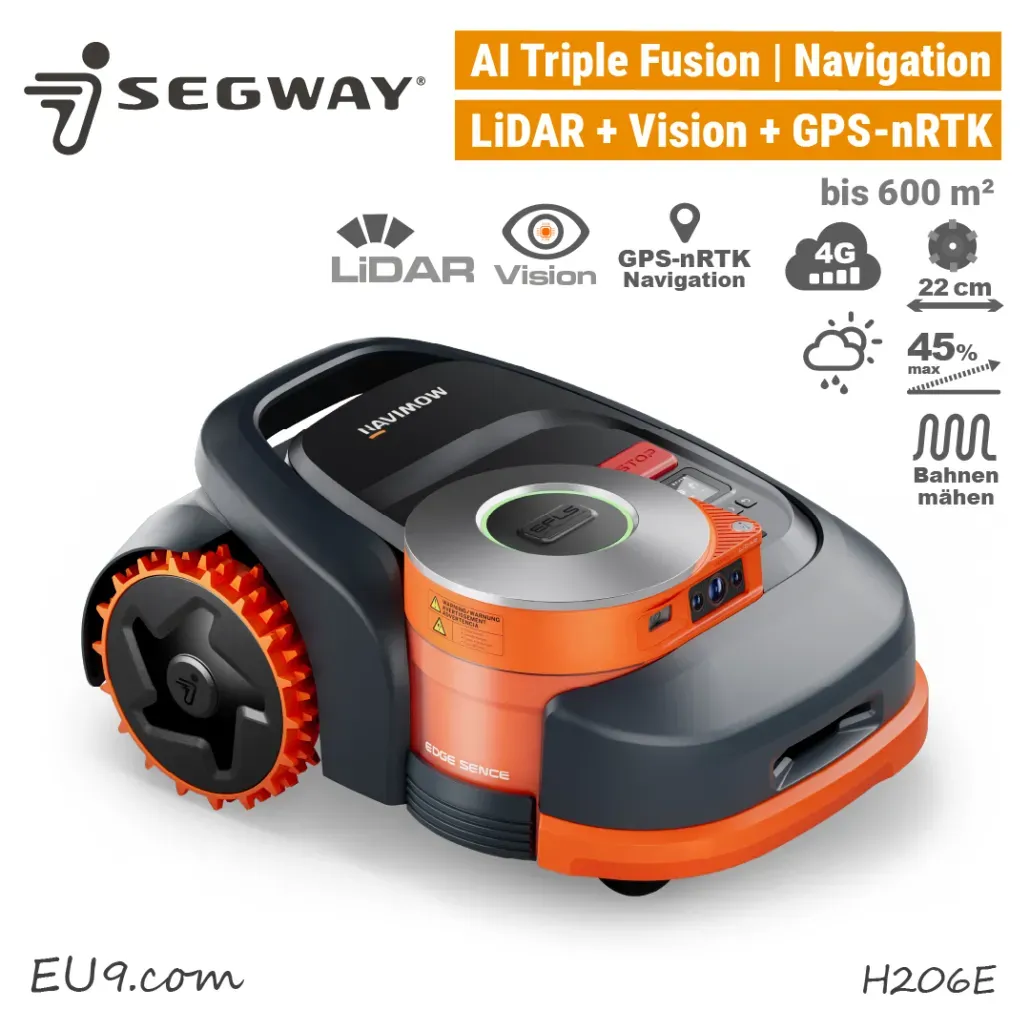 Segway Navimow H206E LiDAR+ | LiDAR, GPS-nRTK, +Vision Navigation | 4G LTE | WiFi | -> Heiße Sommer-Deals