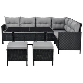 Juskys Manacor Lounge-Set schwarz/grau