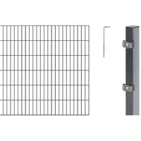 GAH Alberts Alberts Doppelstabmatten-Grundset 14 m 200 x 120 cm 6/5/6 anthrazit