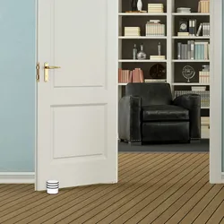 Relaxdays Türstopper für den Boden, schwerer Türpuffer, f. Türen & Fenster bei Luftzug, 3 Gummiringe, innen, ∅ 7cm, weiß
