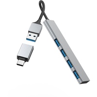 Hama USB-Hub Ultra Slim, 4-fach Grau