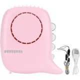Tragbarer Nackenventilator Mit Usb-aufladung, 3 Geschwindigkeitsstufen, Klein Und Leicht, Pink