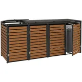 MCW 4er Mülltonnenverkleidung MCW-K14, Mülltonnenbox Mülltonnenabdeckung, 119x264x84cm WPC Metall 130kg ~