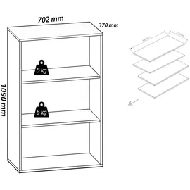 MID.YOU Lona 70 x 110 x 39 cm 4 Fächer / weiß