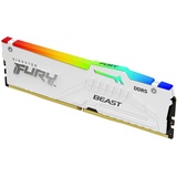 Kingston FURY Beast RGB weiß DIMM 16GB, DDR5-5200, CL40-40-40, on-die ECC (KF552C40BWA-16)