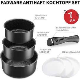 luxuskollektion Kochtopf Set 7-tlg. 3 x Kochtopf + Schmorpfanne