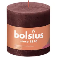 Bolsius Rustik Stumpenkerze 10 x 10 cm samtrot