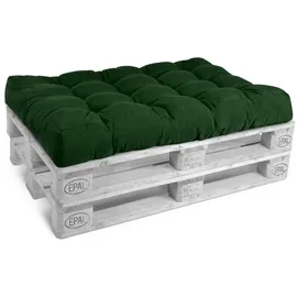 Beautissu Palettenkissen 120 x 80 x 15 cm dunkelgrün 1 St.