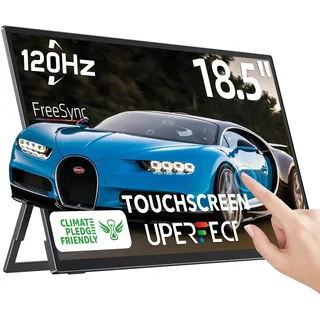 UPERFECT Portable Monitor 18,5 Zoll Tragbarer Monitor Full HD Mobiler Monitor mit Integrierter Verstellbarer Ständer USB C Mini HDMI für Mac PC Laptop Handy PS4/5 Xbox, VESA-kompatibel